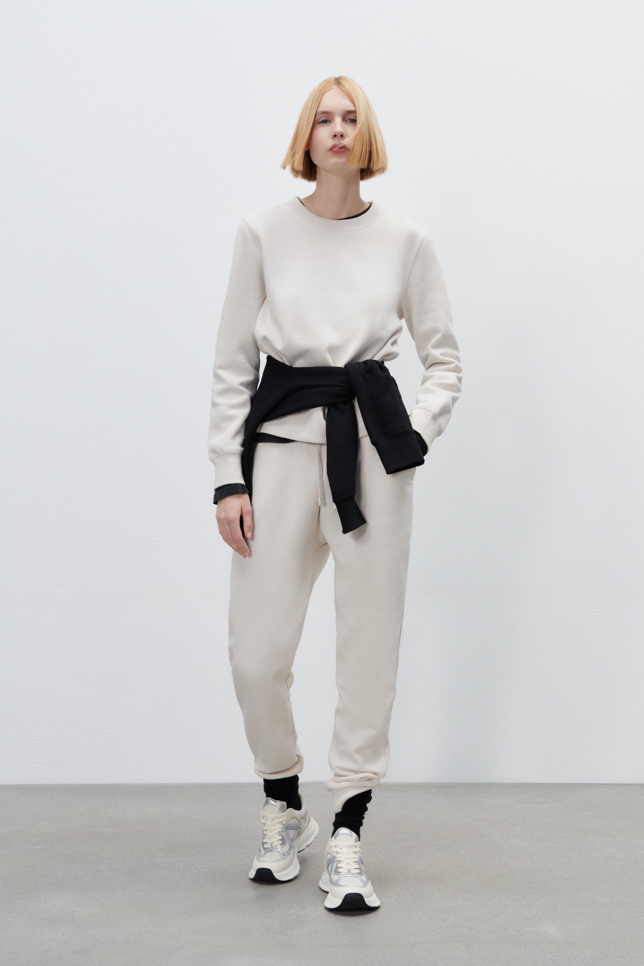 BASIC JOGGING TROUSERS Ecru ZARA United Kingdom